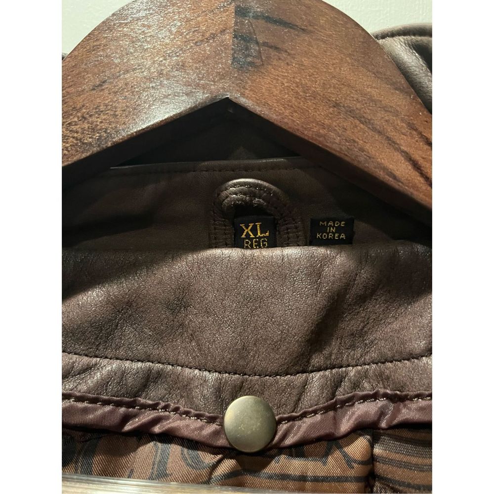 Vintage First Gear Mens Brown Leather Biker Jacket Size XL GREAT CONDITION - Picture 7 of 11